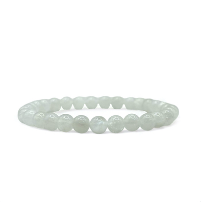 8mm White Moonstone Beaded Bracelet
