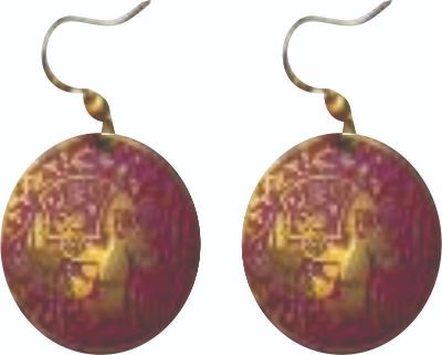 Lrg Engraved Brass Earrings