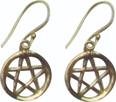 Brass Pentagram Earrings