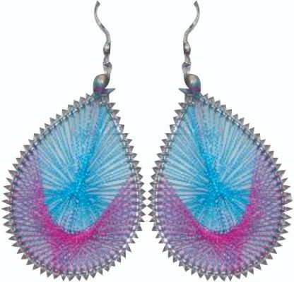 Lrg Colourful Cotton Threaded Earrings