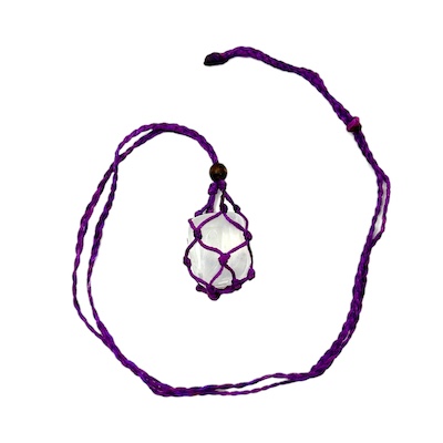 Purple Woven Crystal Cage Necklace