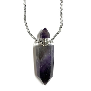 Amethyst Perfume Bottle Necklace