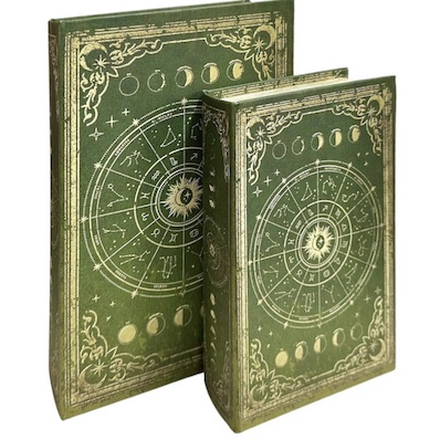 Set of 2 Book Boxes with Zodiac Design