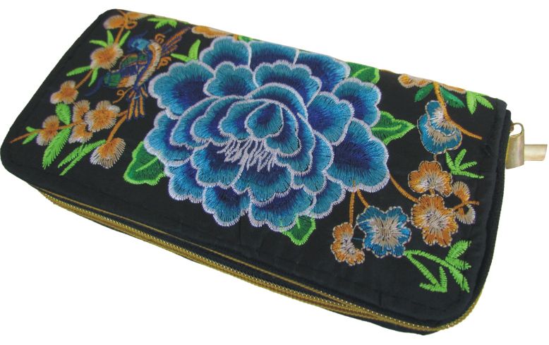 Embroidered purse large