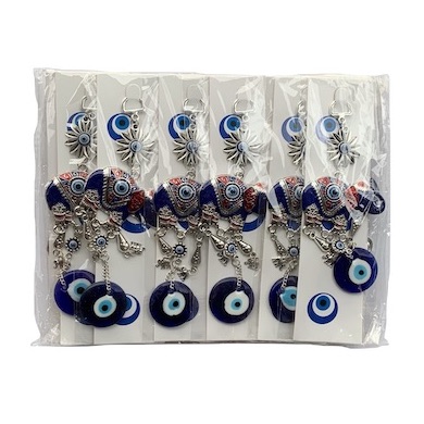 Packet of 12 Blue Elephant Metal Hangings