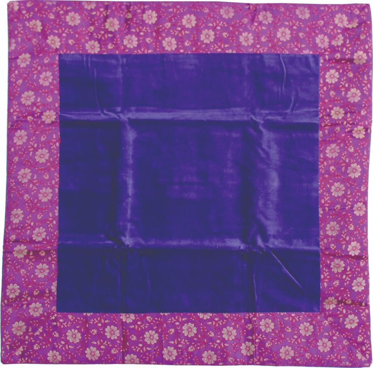 60cm Velvet with Brocade Border Cotton Cushion Cover