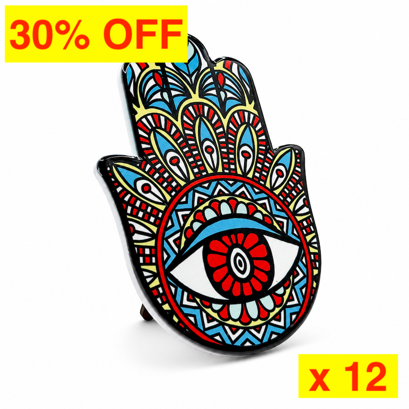 30% OFF - 12pcs Ceramic Hamsa Hand with Stand