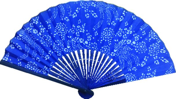 Chinese Bamboo Cotton Fabric Fan.