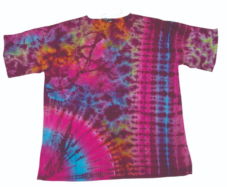 Mens cotton kurta tie dye, short sleeve
