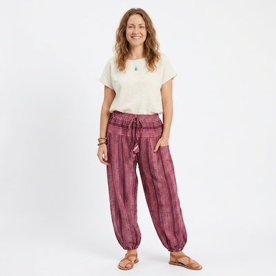 Brushed Cotton Pants Elastic Bottom