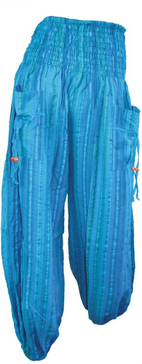 Stripy Fabric Harem Pants Big Size with 2 Pockets 