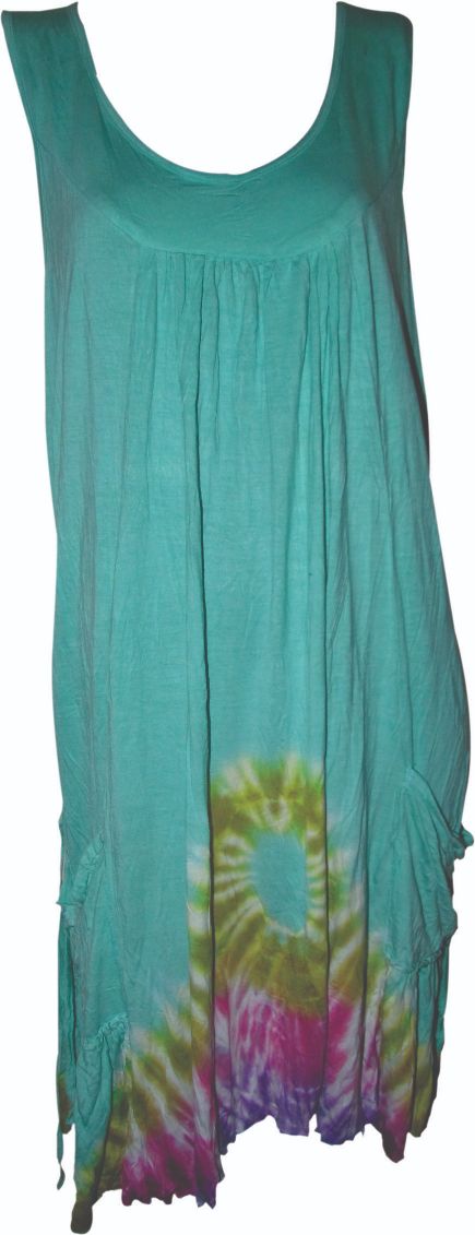 Rayon jersey tie dye dress 2 pockets
