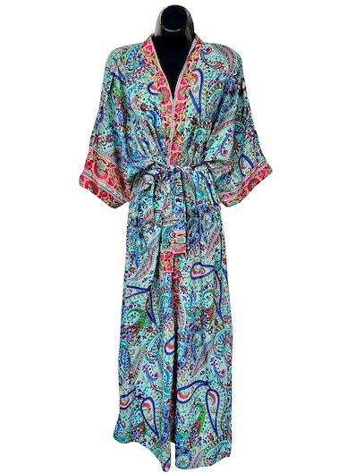 Assorted Print Tie-Front Kimono
