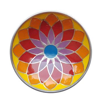 50% OFF - 10inch Red Flower Aluminium Painted Fruit Bowl