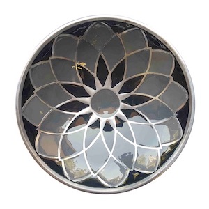 50% OFF - 10inch Black Flower Painted Aluminium Fruit Bowl