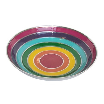 50% OFF - 12inch Rainbow Painted Aluminium Fruit Bowl
