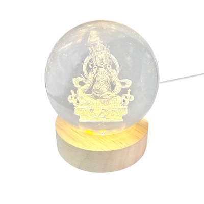 3D Jambhala Crystal Ball Glass Lamp