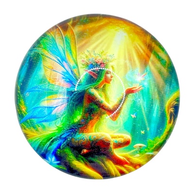 4cm Green Fairy Glass Fridge Magnet	