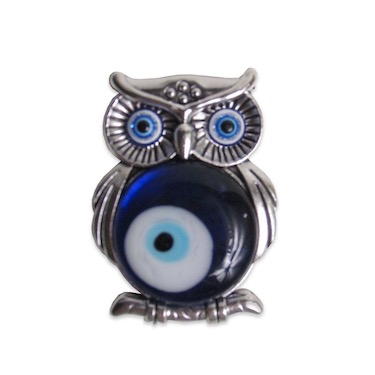 Owl Evil Eye Metal/Glass Fridge Magnet