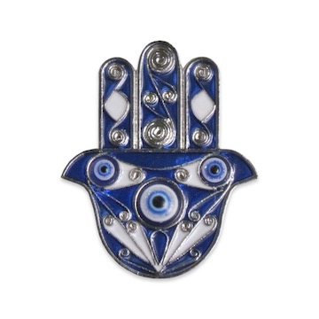 Packet of 12 Evil Eye Hamsa Metal Enamelled Fridge Magnet