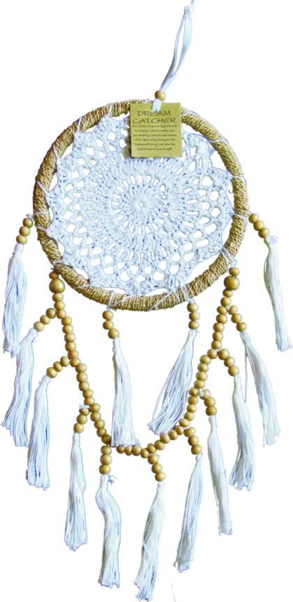 White string dreamcatcher style hanging
