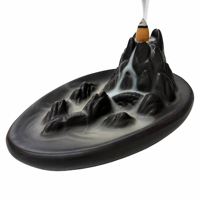 Misty Mountains Brown Ceramic Backflow Burner
