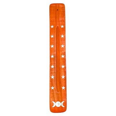 Orange Painted Wooden Ashcatcher w/ Laser Print Design