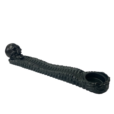 Small Black Ceramic Skeleton Incense Holder