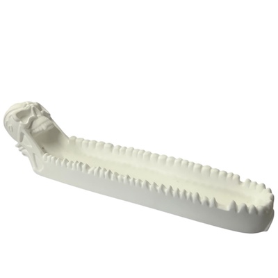 Large White Ceramic Skeleton Incense Holder