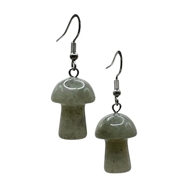 Labradorite Mushroom Surgical Steel Earrings