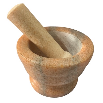 Small Orange Mortar and Pestle