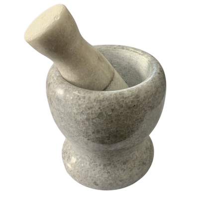 Medium Light Grey Mortar and Pestle