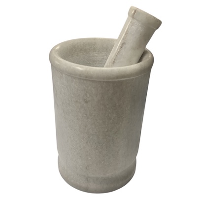 Tall White Mortar and Pestle