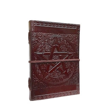 5x7inch Assorted Vintage-Look Embossed Leather Tie-Up Diary