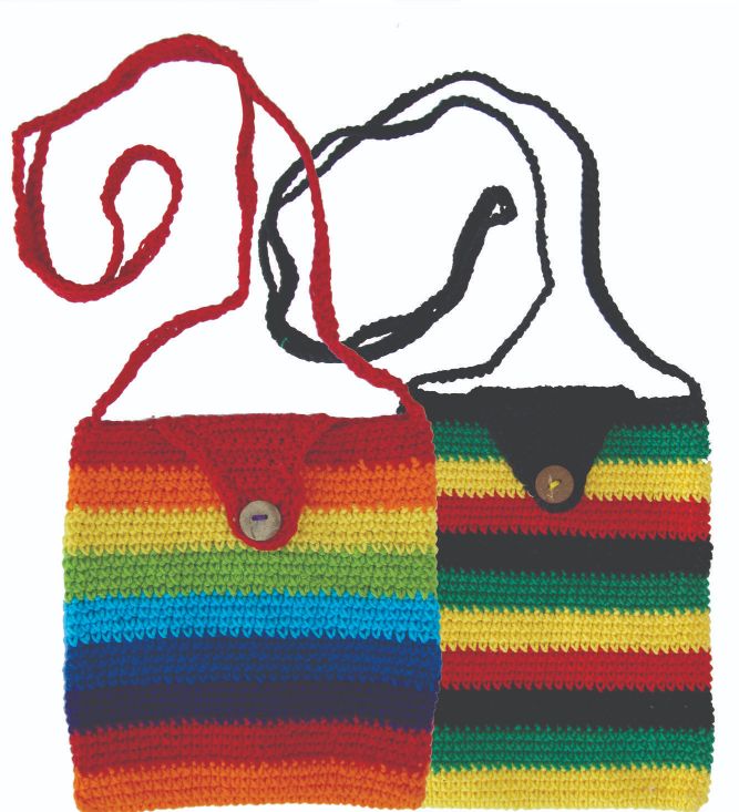 Woven Rainbow/Rasta Passport Bags