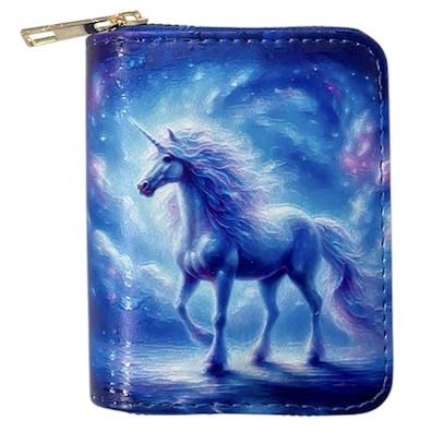 Blue Unicorn Digital Print Purse
