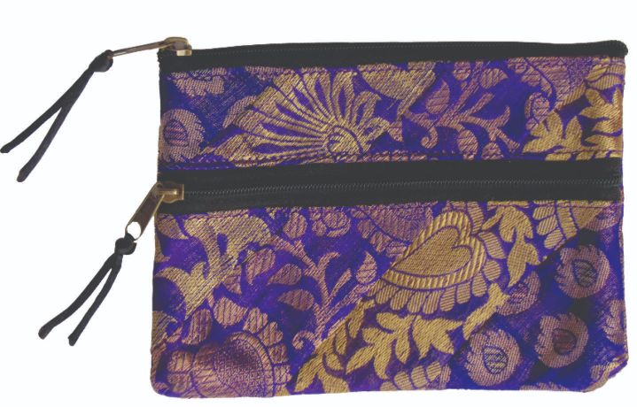 6 x 4 inch brocade strip purses
