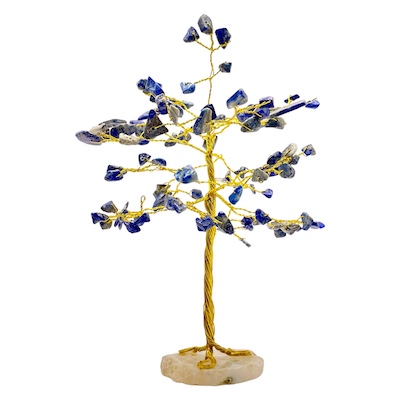100 Bead Lapis Lazuli Tree Flat Agate Base