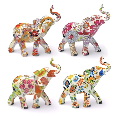 Paisley Resin Elephant Assorted