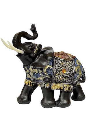 Resin Elephant Black/Blue