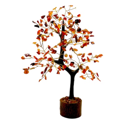 200 Bead Carnelian Tree Wooden Base