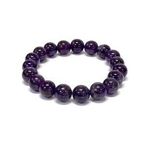 10mm Amethyst Beaded Bracelet
