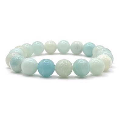 10mm Blue Amazonite Beaded Bracelet