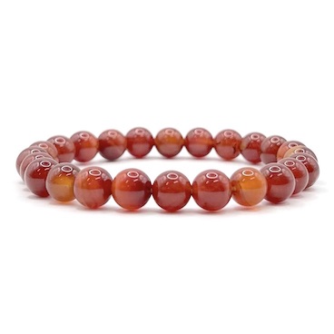 8mm Carnelian Bead Bracelet