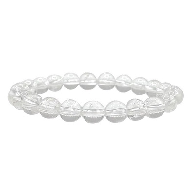 8mm Clear Quartz Bead Bracelet