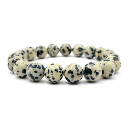 10mm Dalmation Jasper Bead Bracelet
