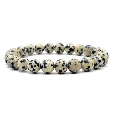 8mm Dalmation Jasper Bead Bracelet