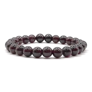 8mm Garnet Bead Bracelet