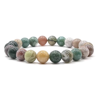 8mm Indian Agate Bead Bracelet