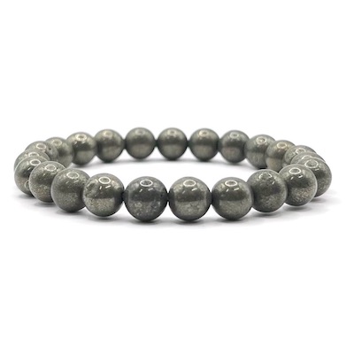 8mm Pyrite Bead Bracelet